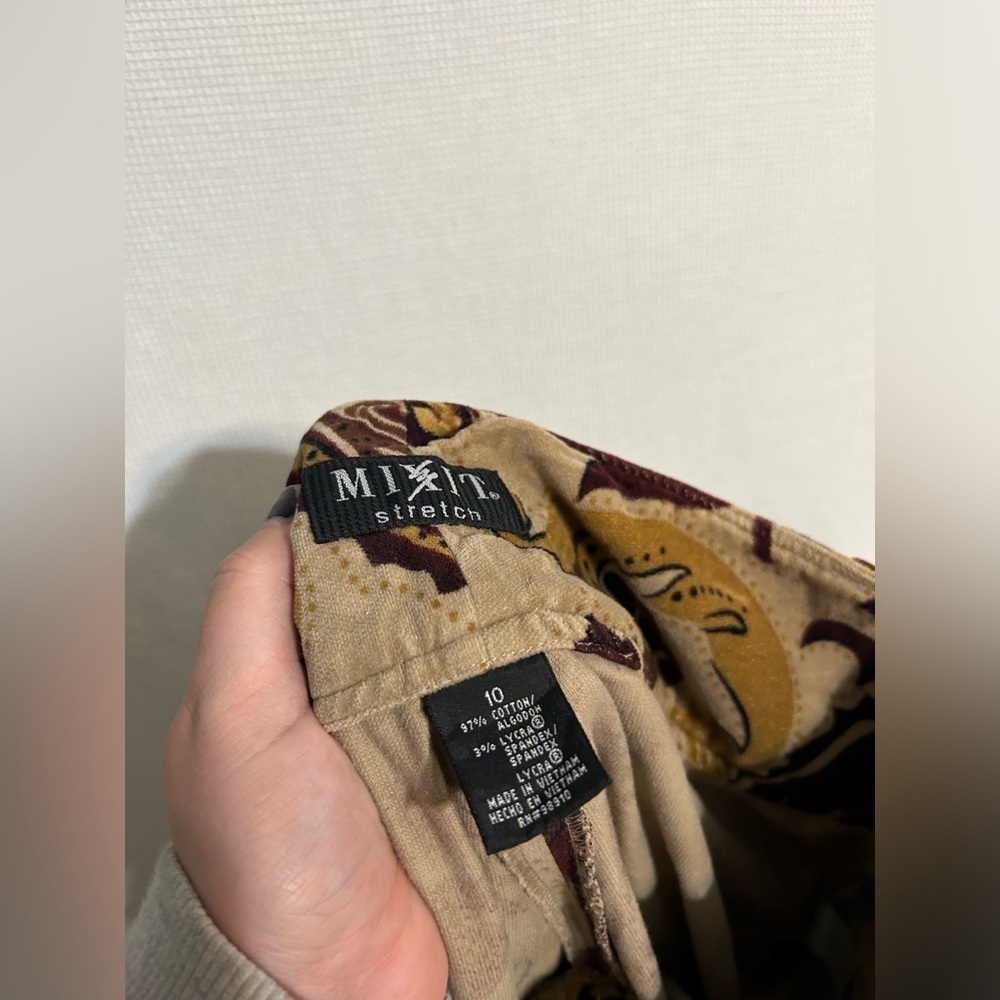 Stretch Velvet Mid-Rise Pants - Picture 3 of 3